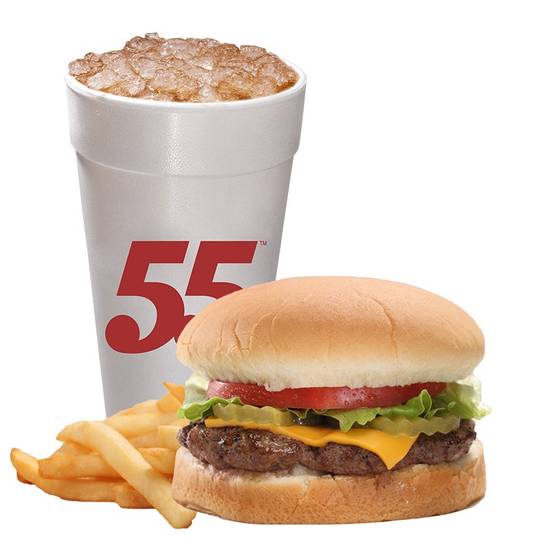 Order Lil' Americana Burger Meal food online from Hwy 55 Burgers Shakes & Fries store, Raeford on bringmethat.com