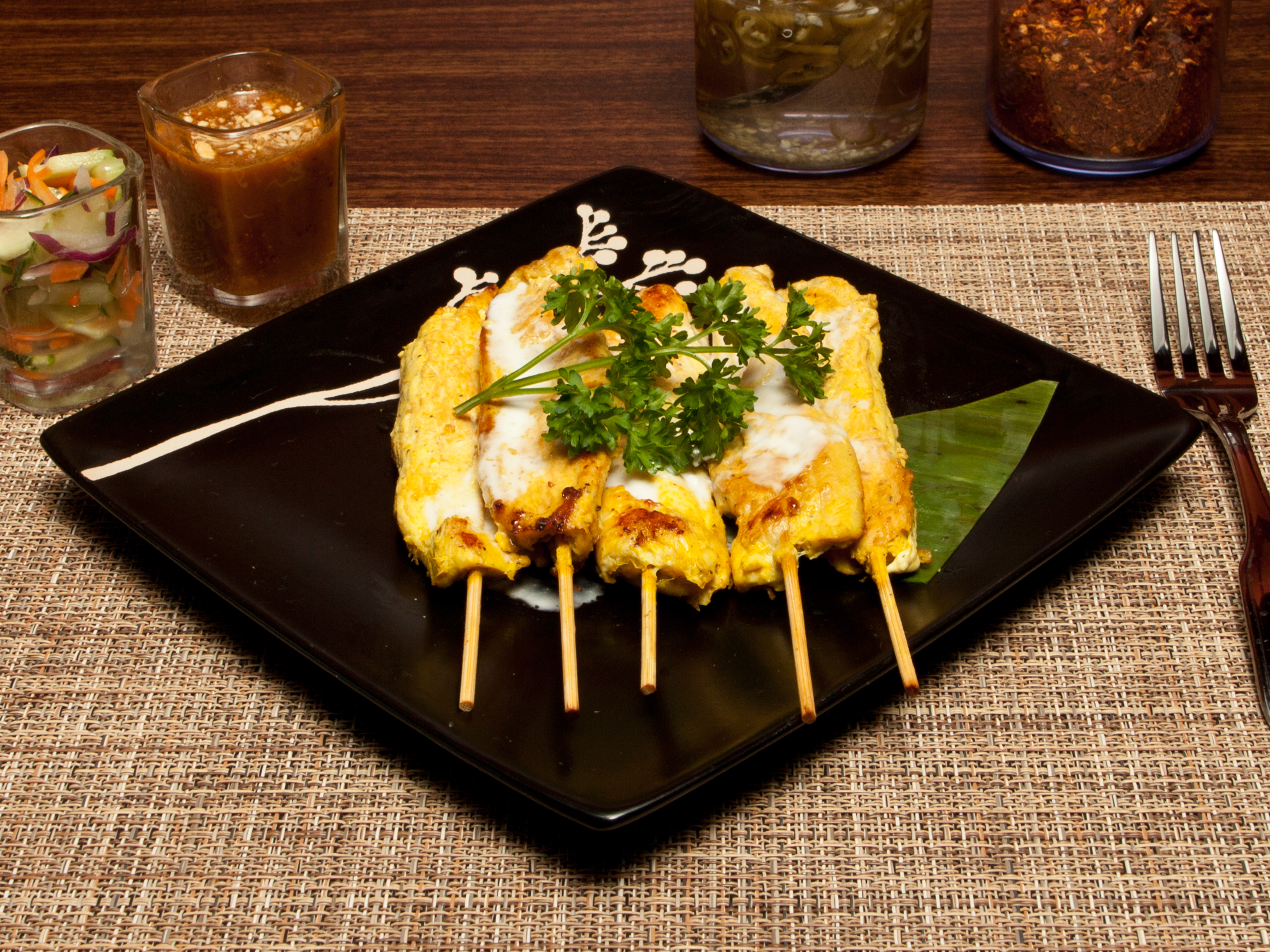 Order A13. Chicken Satay food online from Baan Thai Restaurant store, Las Vegas on bringmethat.com