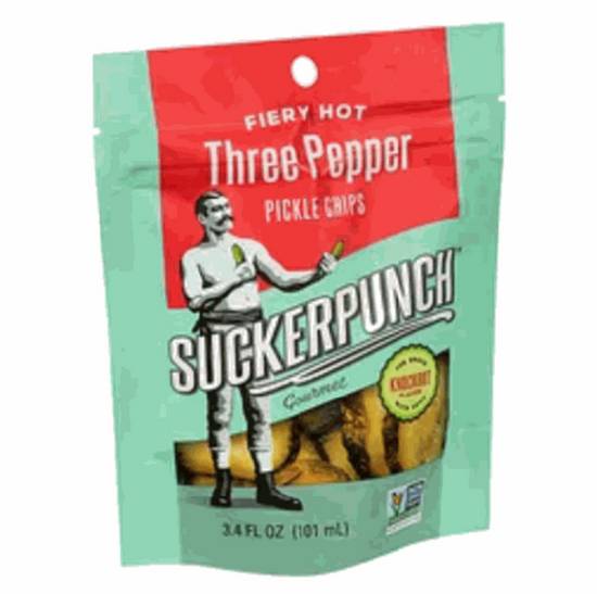 Order Suckerpunch Pickle Chips - Three Pepper food online from IV Deli Mart store, Goleta on bringmethat.com