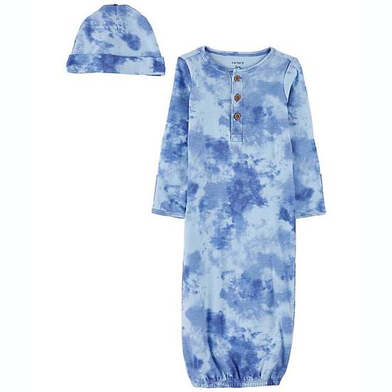Order carter's® Preemie 2-Piece Tie-Dye Sleeper Gown & Hat Set in Blue food online from Bed Bath & Beyond store, Grand Junction on bringmethat.com