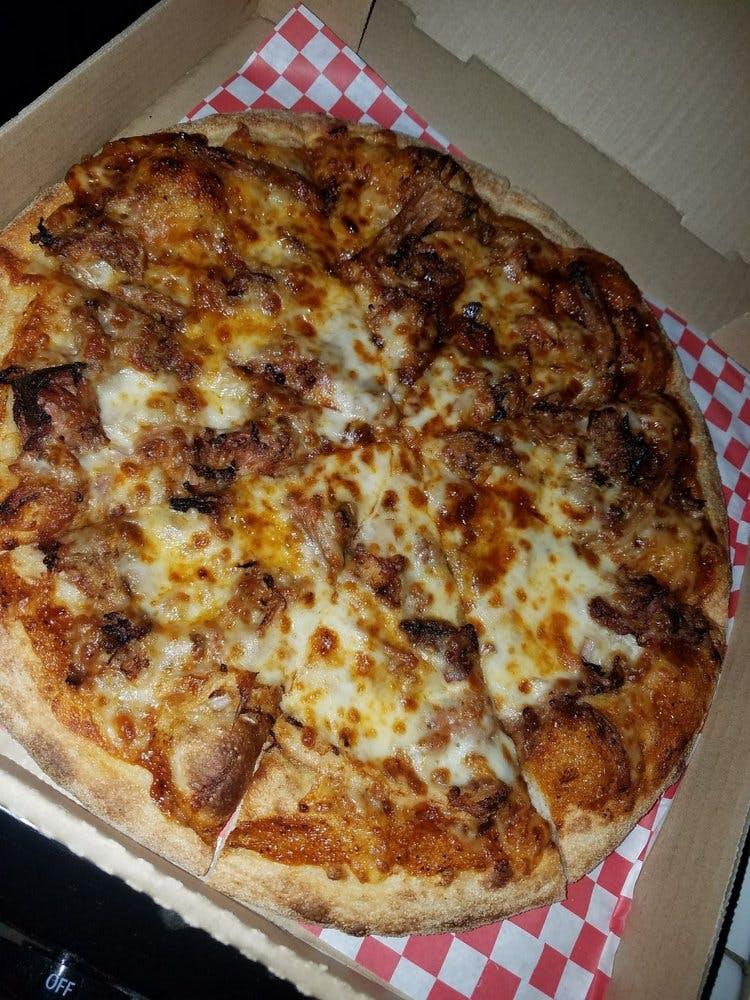 Order Pulled Pork Pizza - 12" Medium food online from Pizza Q store, Colton on bringmethat.com