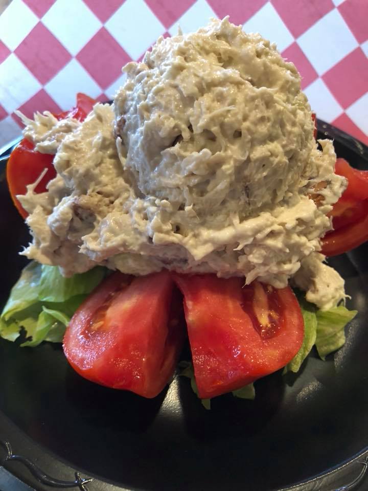 Order Stuffed Tomato With Chicken Salad food online from Gibby's store, Frankfort on bringmethat.com