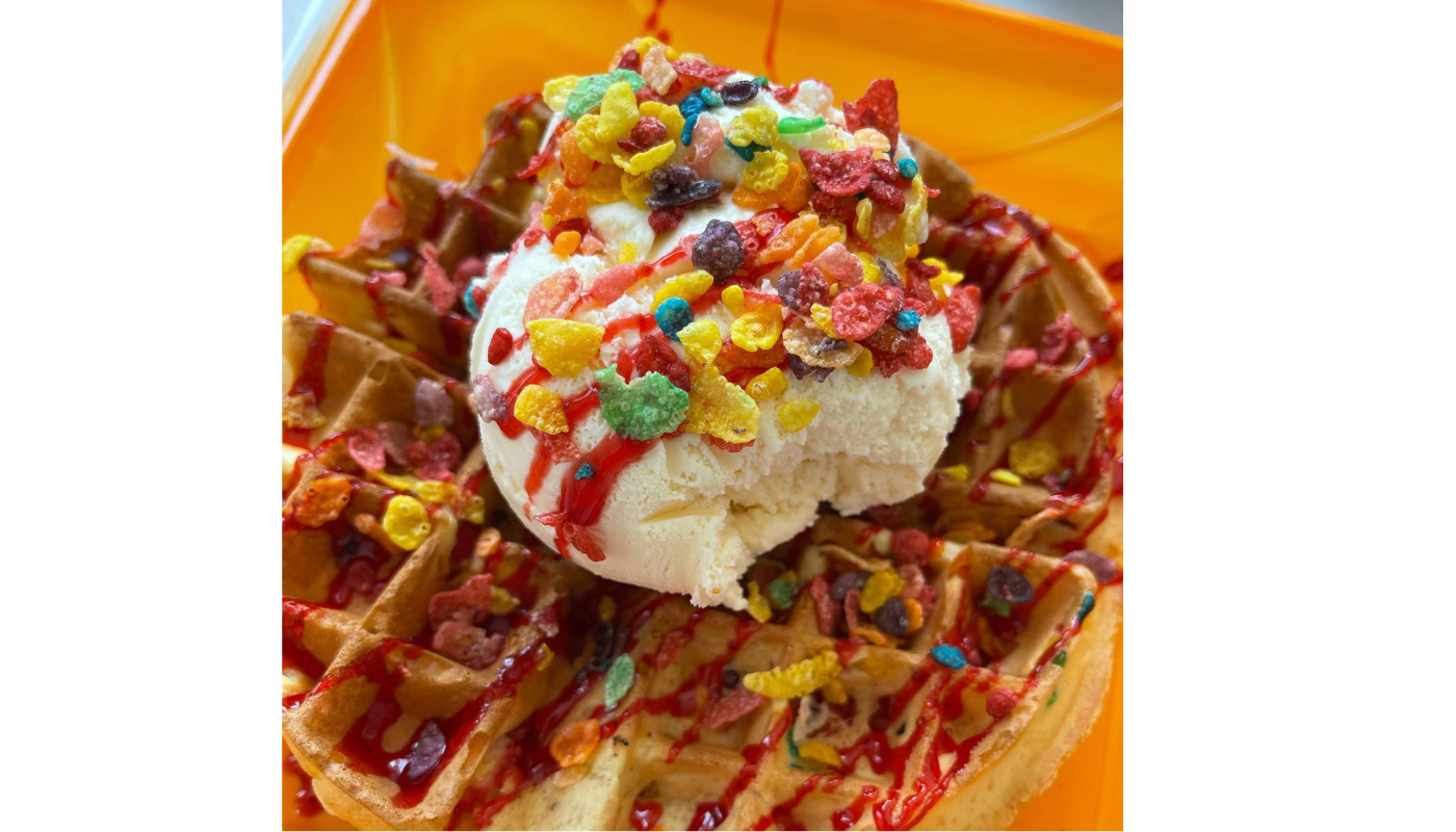 Order Waffle Sundae -Fruity Pebbles food online from Libby Lou Fun Factory store, Columbus on bringmethat.com