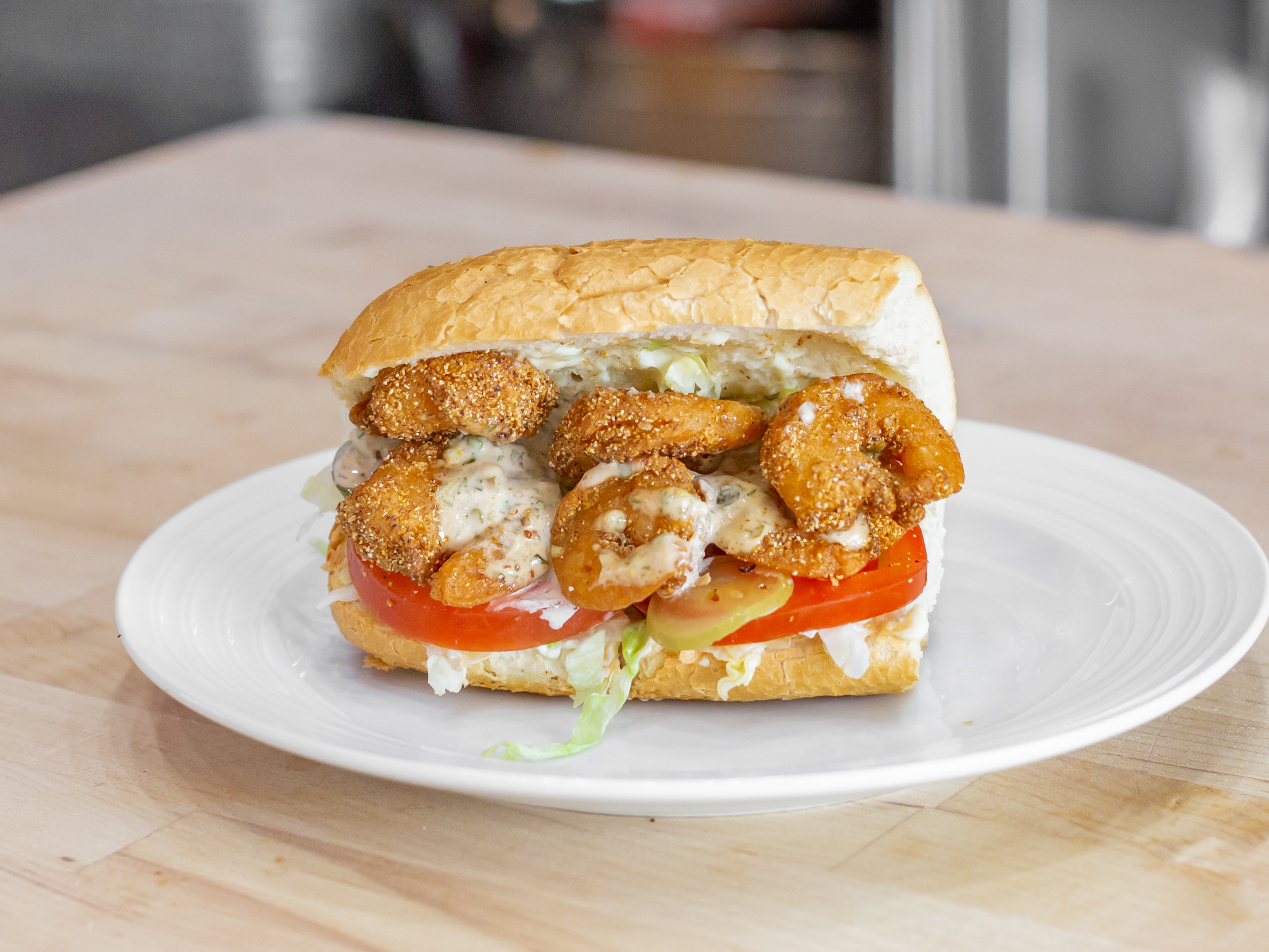 Order Shrimp Po Boy food online from Chicken And Watermelon Fool store, North Richland Hills on bringmethat.com