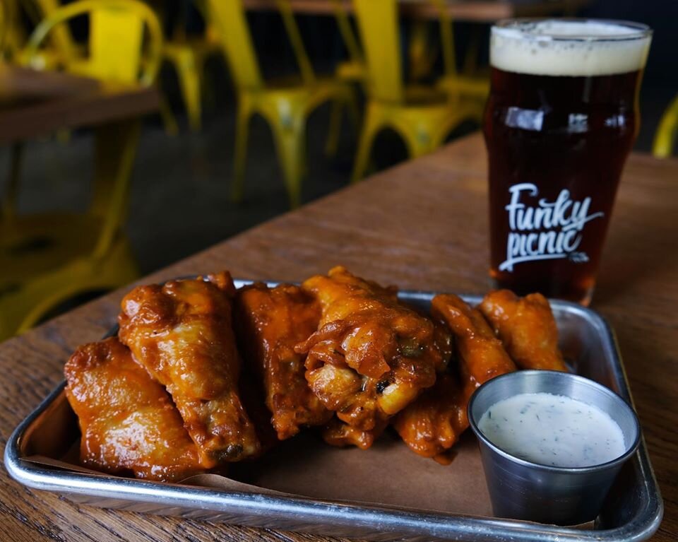 Order Chicken Wings food online from Funky Picnic Brewery & Cafe store, Fort Worth on bringmethat.com