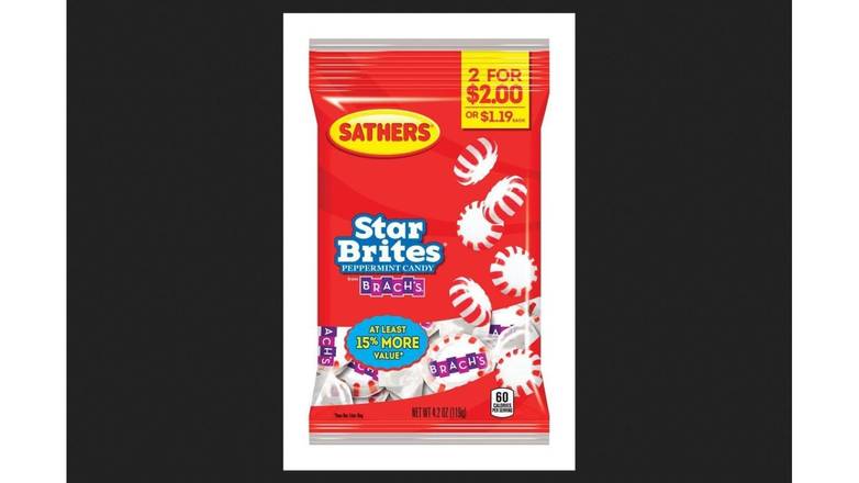 Order Sathers Star Brites Peppermint Candy 4.20 Oz food online from Valero Food Mart store, Murrayville on bringmethat.com
