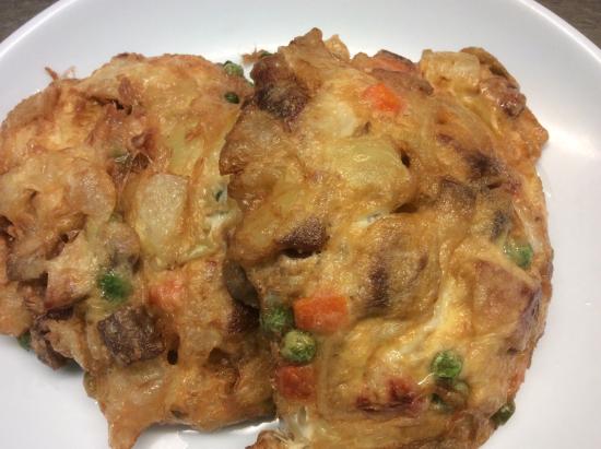 Order Roast Pork Egg Foo Young food online from Chef Lee store, Pine Bluff on bringmethat.com
