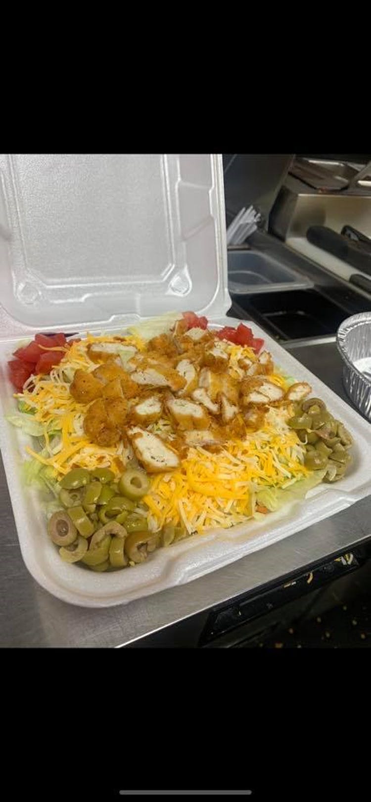 Order Chicken Riverfront Salad - Small food online from Riverfront Pizza store, Covington on bringmethat.com