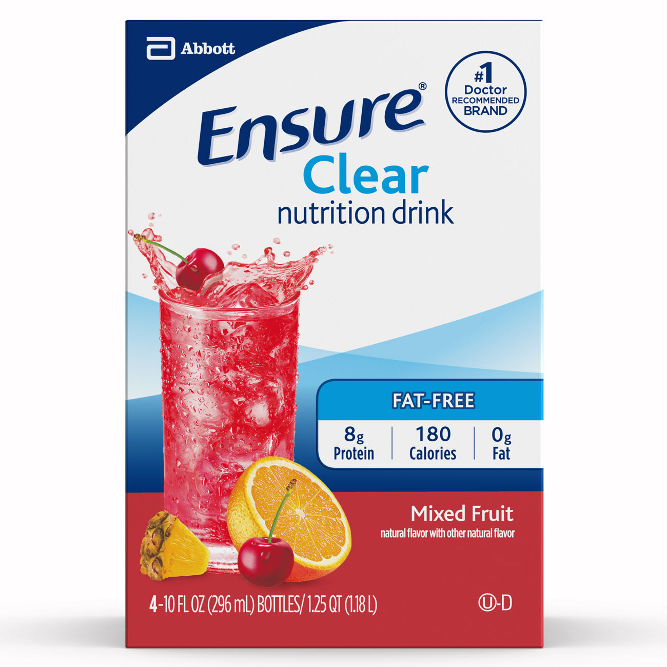 Order Ensure Clear Nutrition Drink, Mixed Fruit, Ready-to-Drink, 10 fl oz - 4 ct food online from Rite Aid store, READING on bringmethat.com