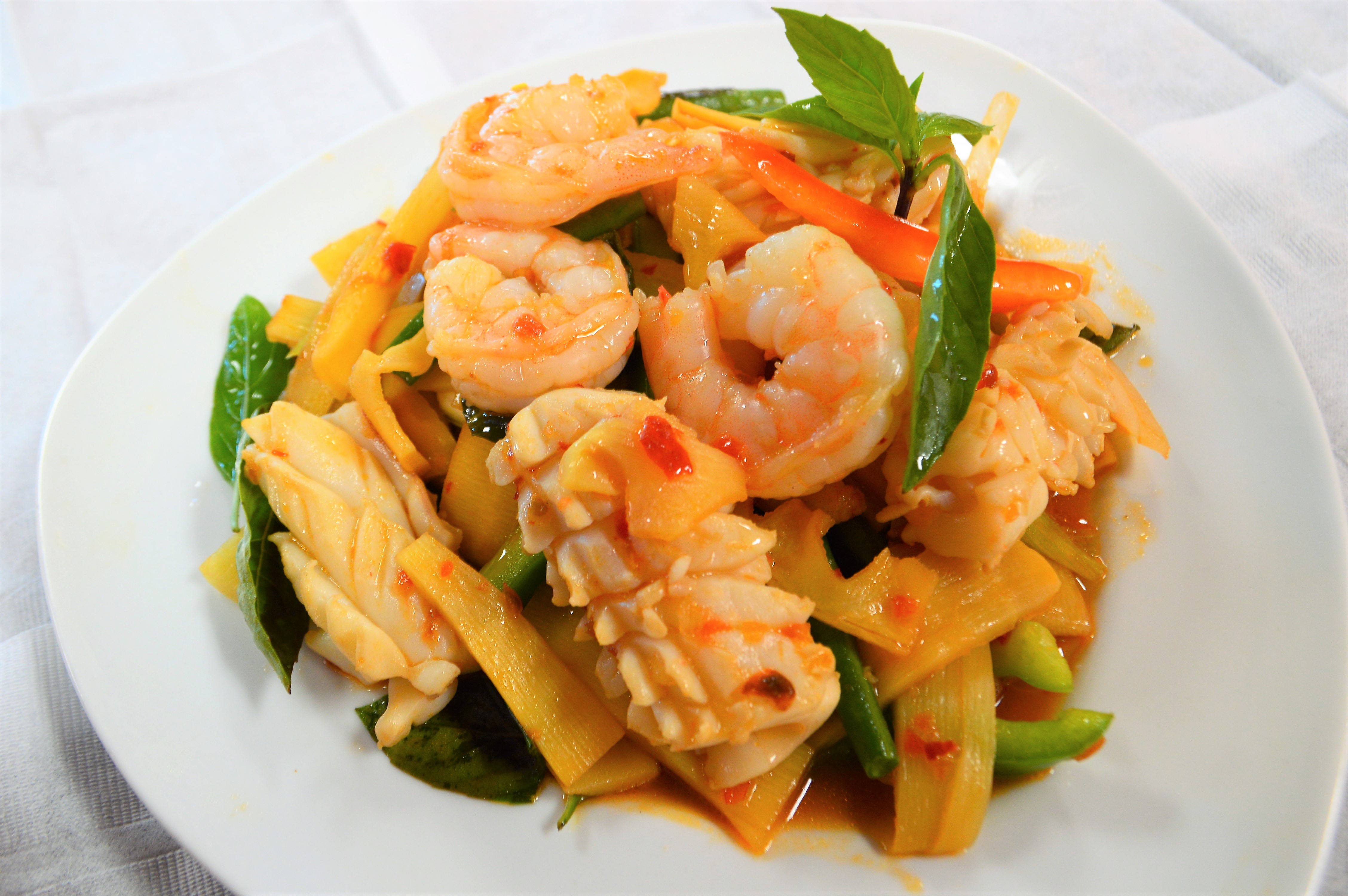 Order 46. Bamboo Shoots with Shrimp and Calamari food online from Rialto Thai Kitchen store, Rialto on bringmethat.com