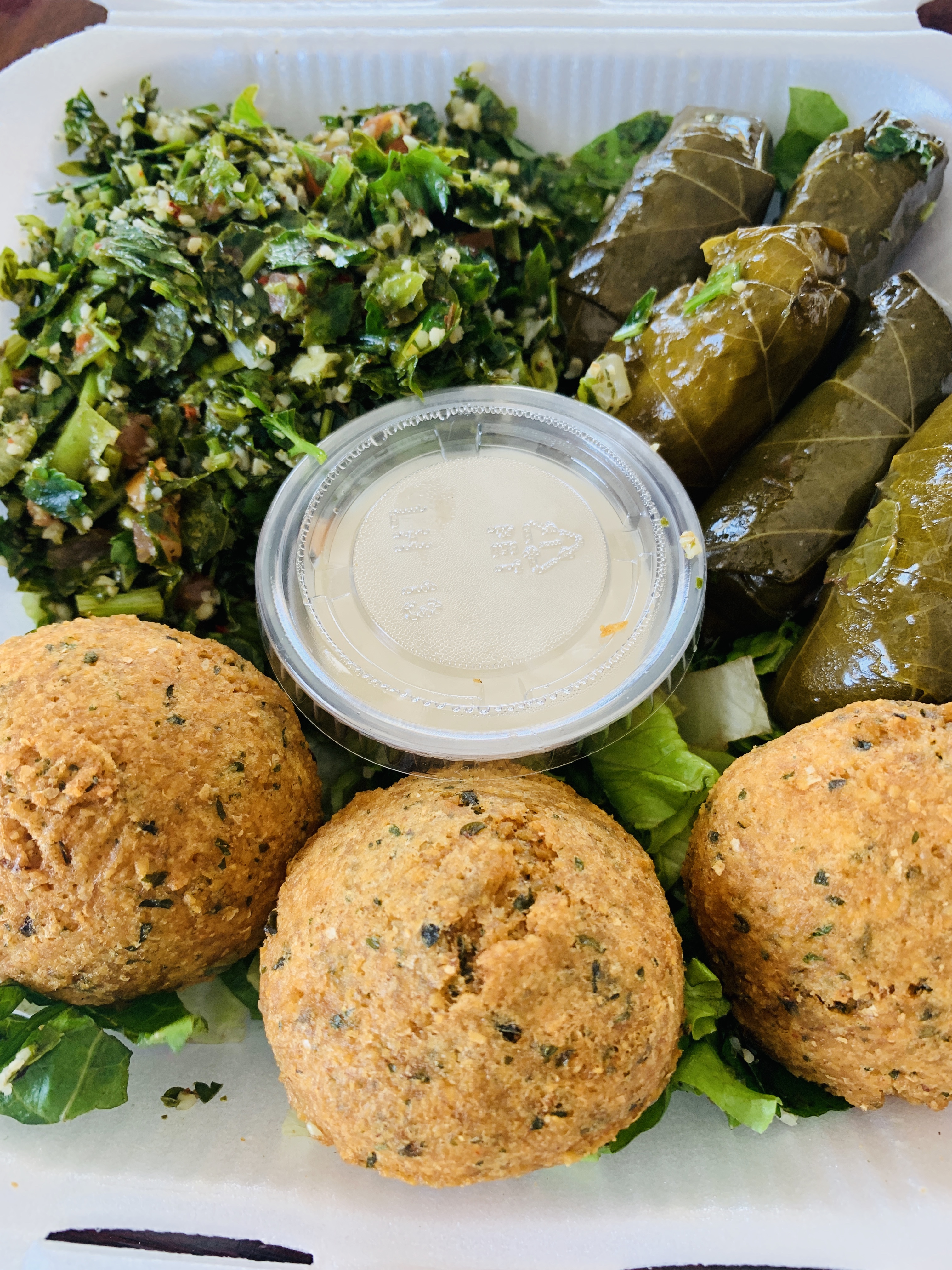 Order 29.falafel, tabouleh,dolma plate food online from Sepan Chicken store, Los Angeles on bringmethat.com