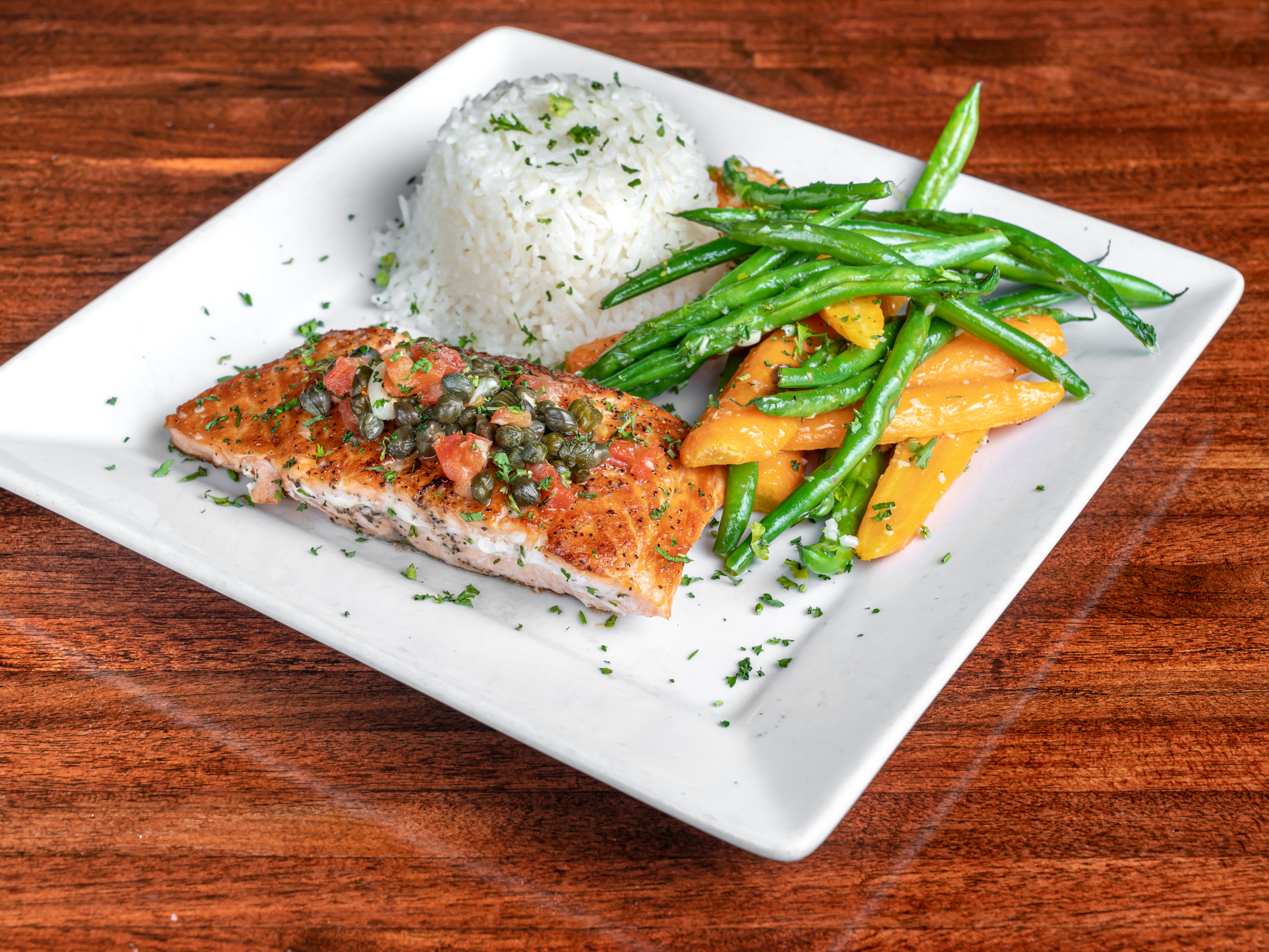 Order Soy-Ginger Teriyaki Glazed Grilled Salmon food online from Berries in the Grove store, Miami on bringmethat.com