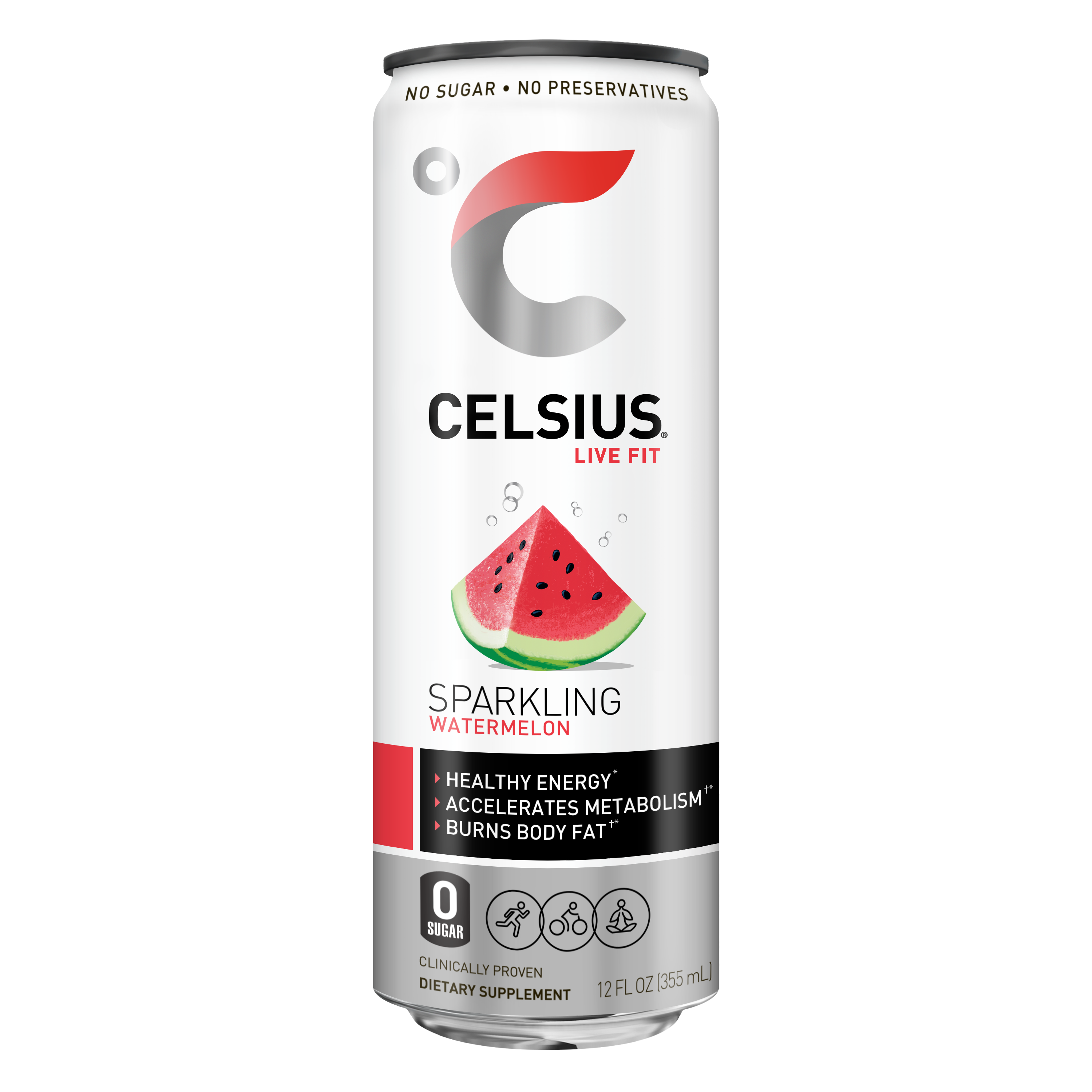 Order Celsius Sparkling Watermelon 12oz food online from Extramile store, Desert Hot Springs on bringmethat.com