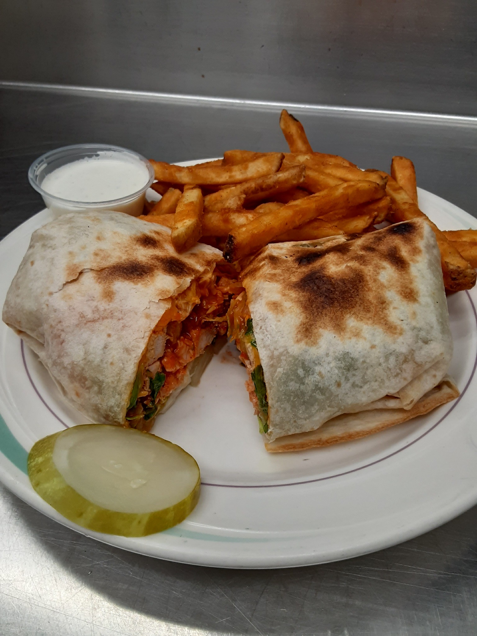 Order Spicy Ranch Salad Wrap food online from 1st Place Sports Bar store, Hoffman Estates on bringmethat.com