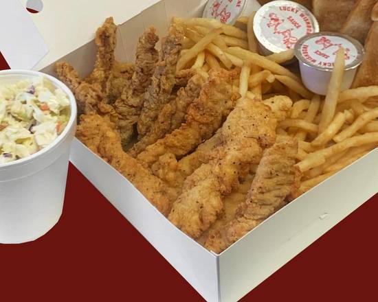 Order 9 Chicken Fingers & 9 Steakfingers Family Feast food online from Lucky Wishbone store, Tucson on bringmethat.com