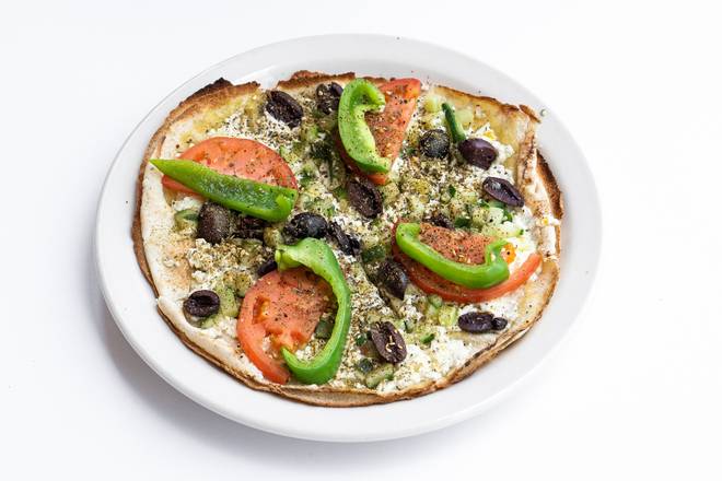 Order Greek Pitza food online from Aladdin Eatery Mcmurray store, McMurray on bringmethat.com