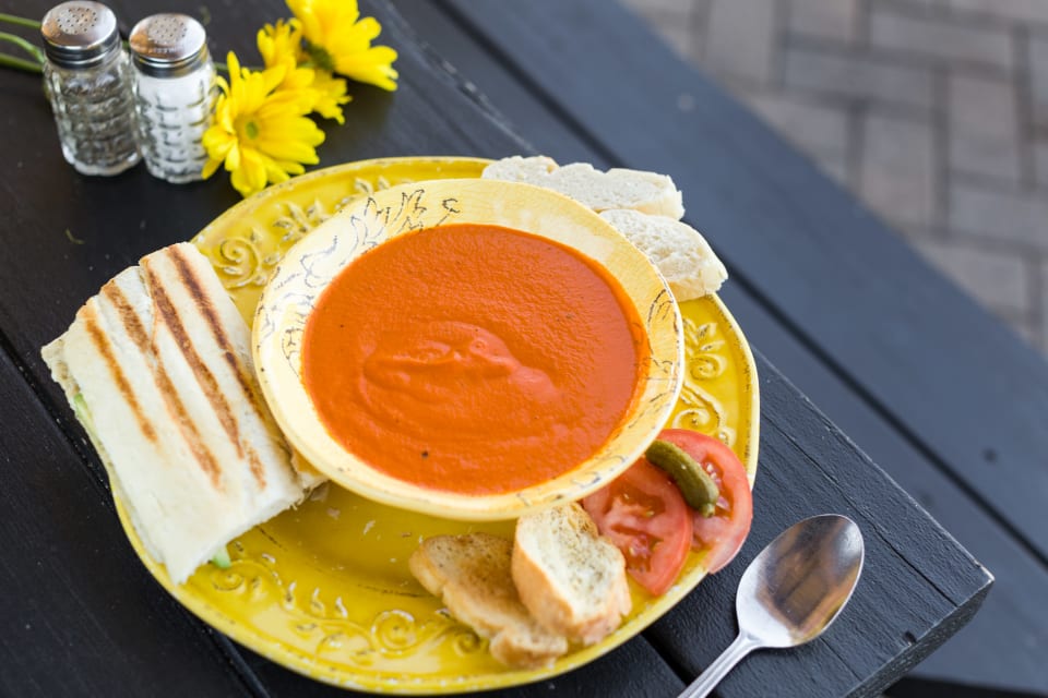Order Soup and 1/2 Sandwitch food online from Yellow Vase store, Costa Mesa on bringmethat.com