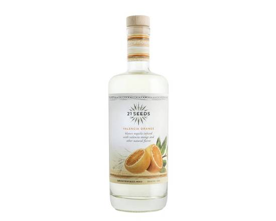 Order 21 SEEDS VALENCIA ORANGE INFUSED BLANCO, 750mL tequila (35.5% ABV) food online from Cold Spring Liquor store, Liberty Hill on bringmethat.com