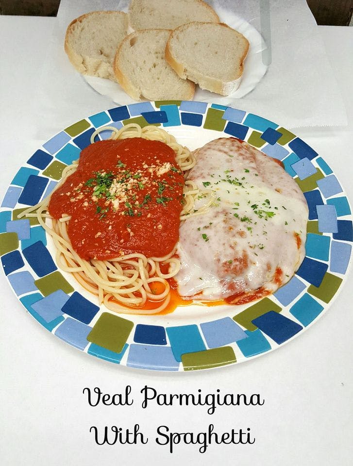 Order Veal Parmigiana Pasta - Pasta food online from Little Vito Pizza store, Kernersville on bringmethat.com