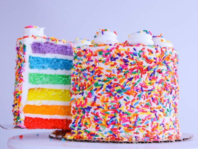 Order 6" Rainbow Cake food online from Carlo's Bakery store, Bloomington on bringmethat.com
