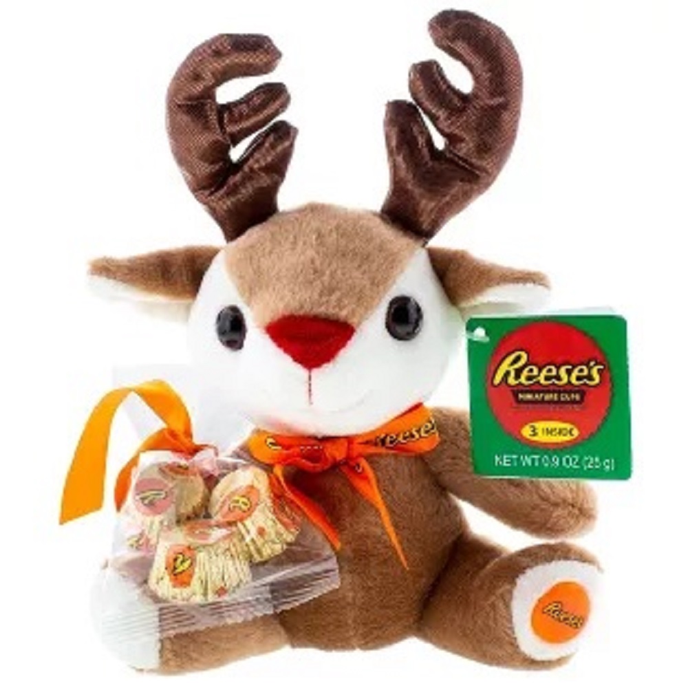 Order Galerie Hershey Reeses Reindeer Plush with Chocolate  food online from Bartell store, Edmonds on bringmethat.com