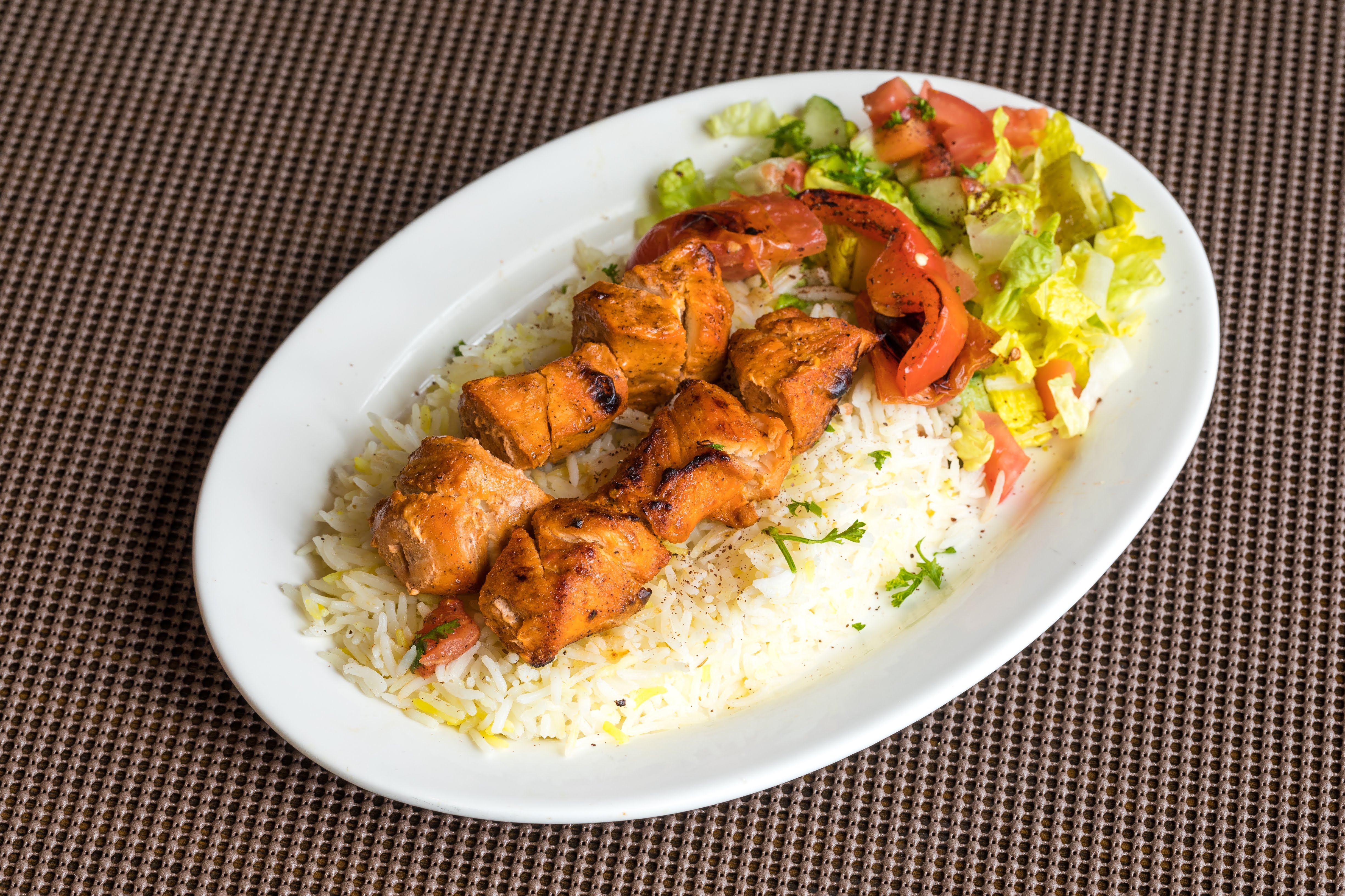 Order Chicken Kabob Plate food online from Rockn Wraps store, Redwood City on bringmethat.com