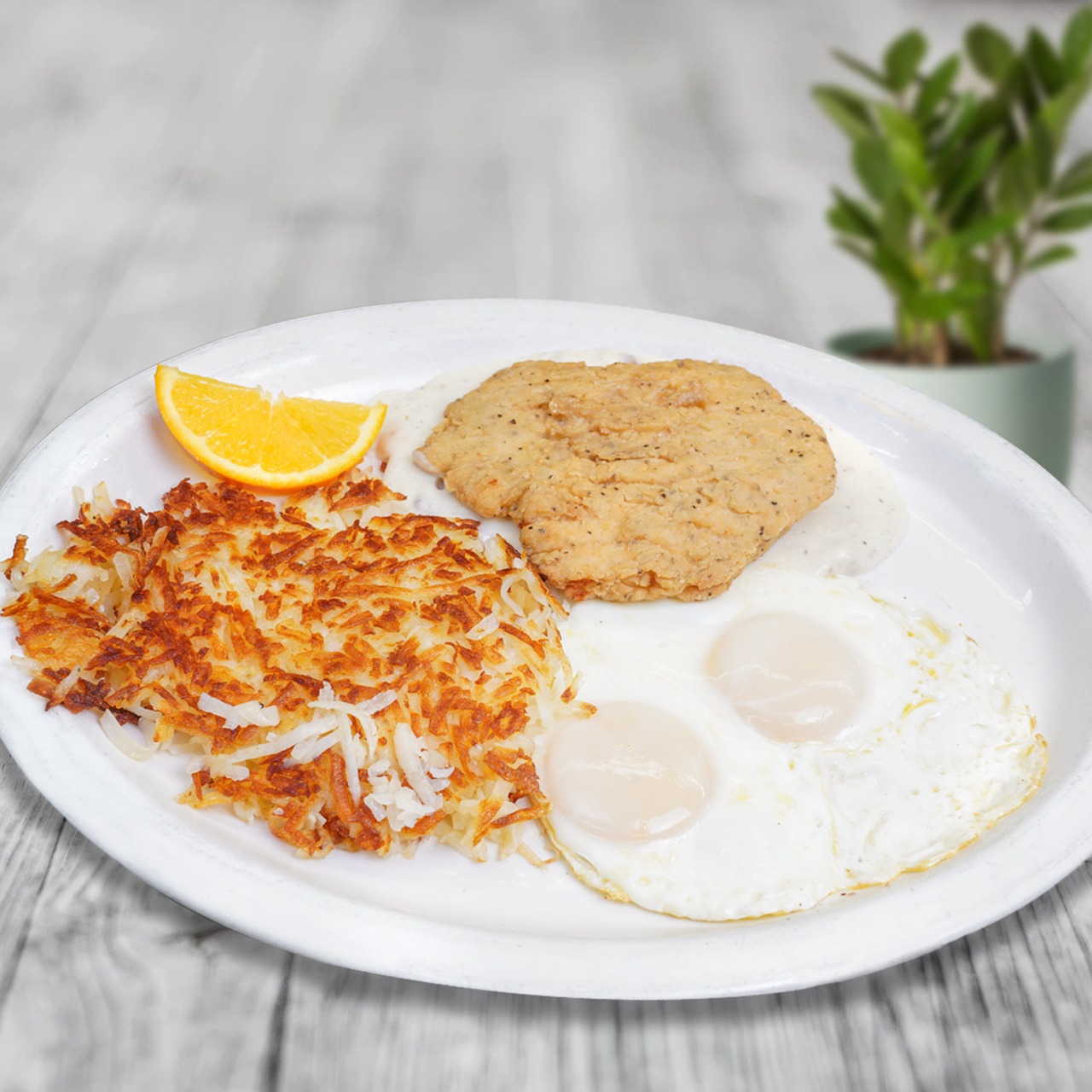 Order Chicken Fried Steak and Eggs food online from Spires Restaurant store, Ontario on bringmethat.com