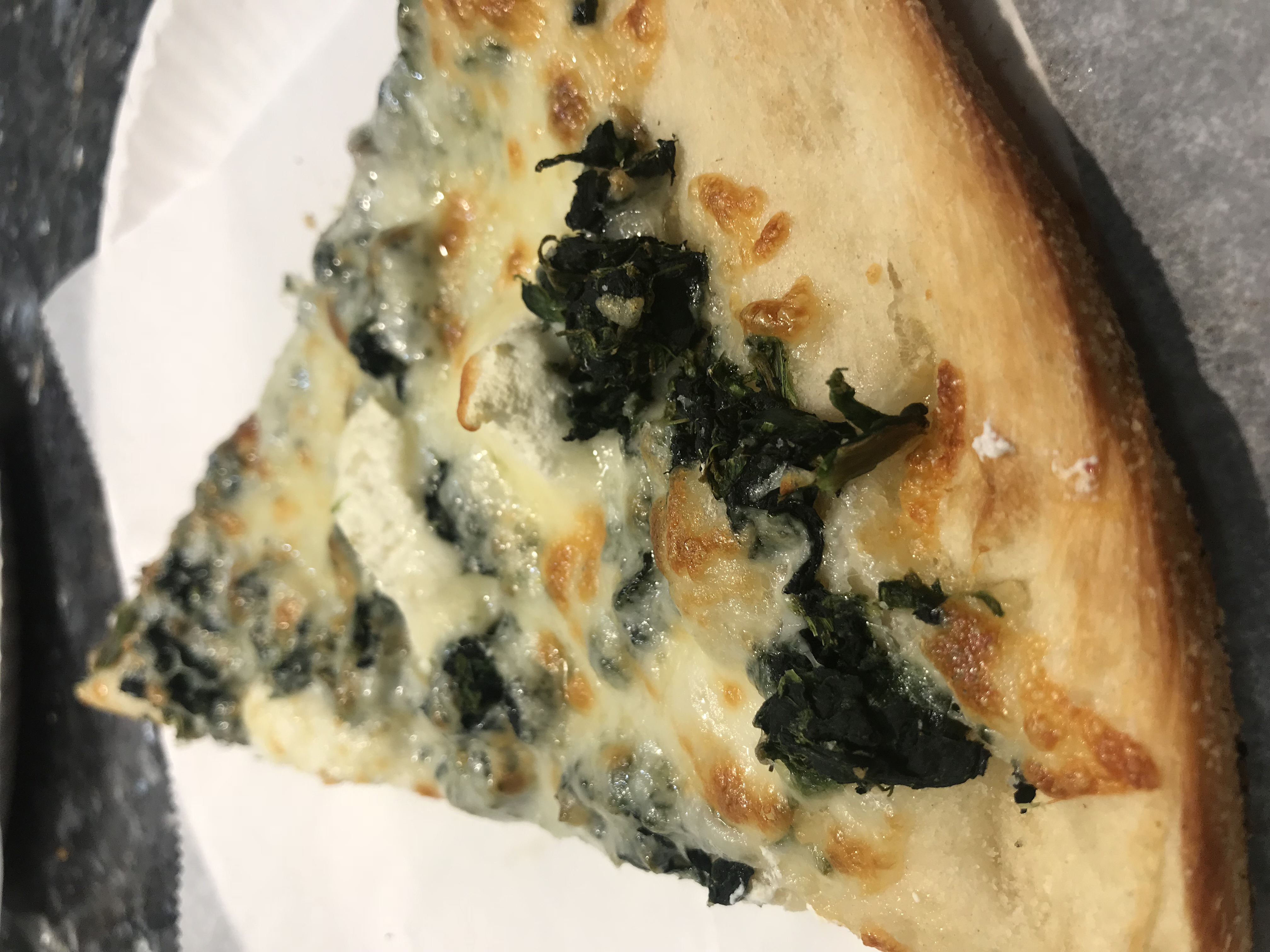 Order White Spinach Pizza Slice food online from Little Italy Pizza store, New York on bringmethat.com