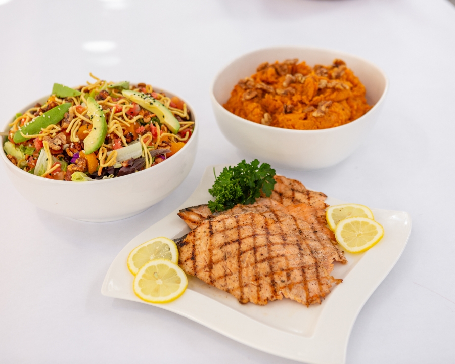Order Grilled Salmon Family Meal for 6 food online from Fresh to Order store, Atlanta on bringmethat.com