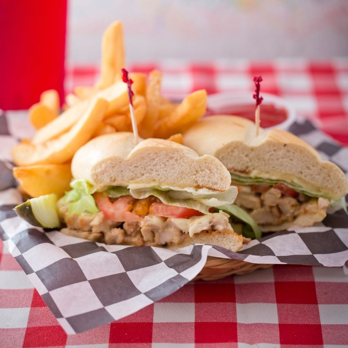 Order Chicken Philly Cheese Sandwich food online from Huey's Cordova store, Cordova on bringmethat.com