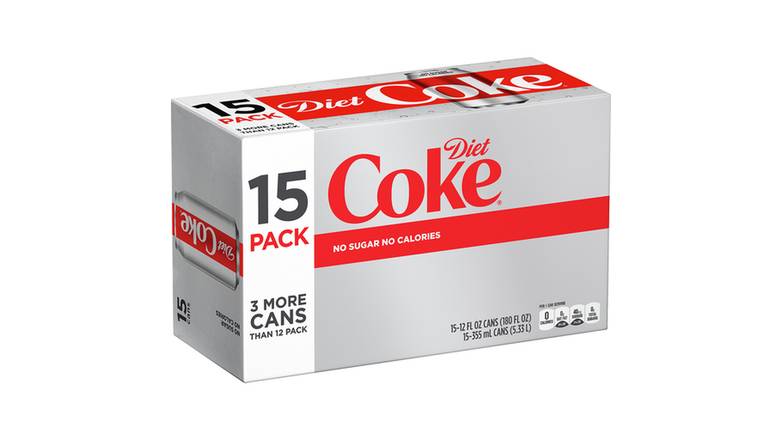 Order Diet Coke Cans, 15 Pack food online from Red Roof Market store, Lafollette on bringmethat.com