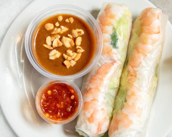 Order A2- Fresh Shrimp Rolls (2 pcs) (Goi Cuon Tom Thit) food online from I Luv Pho Snellville store, Snellville on bringmethat.com