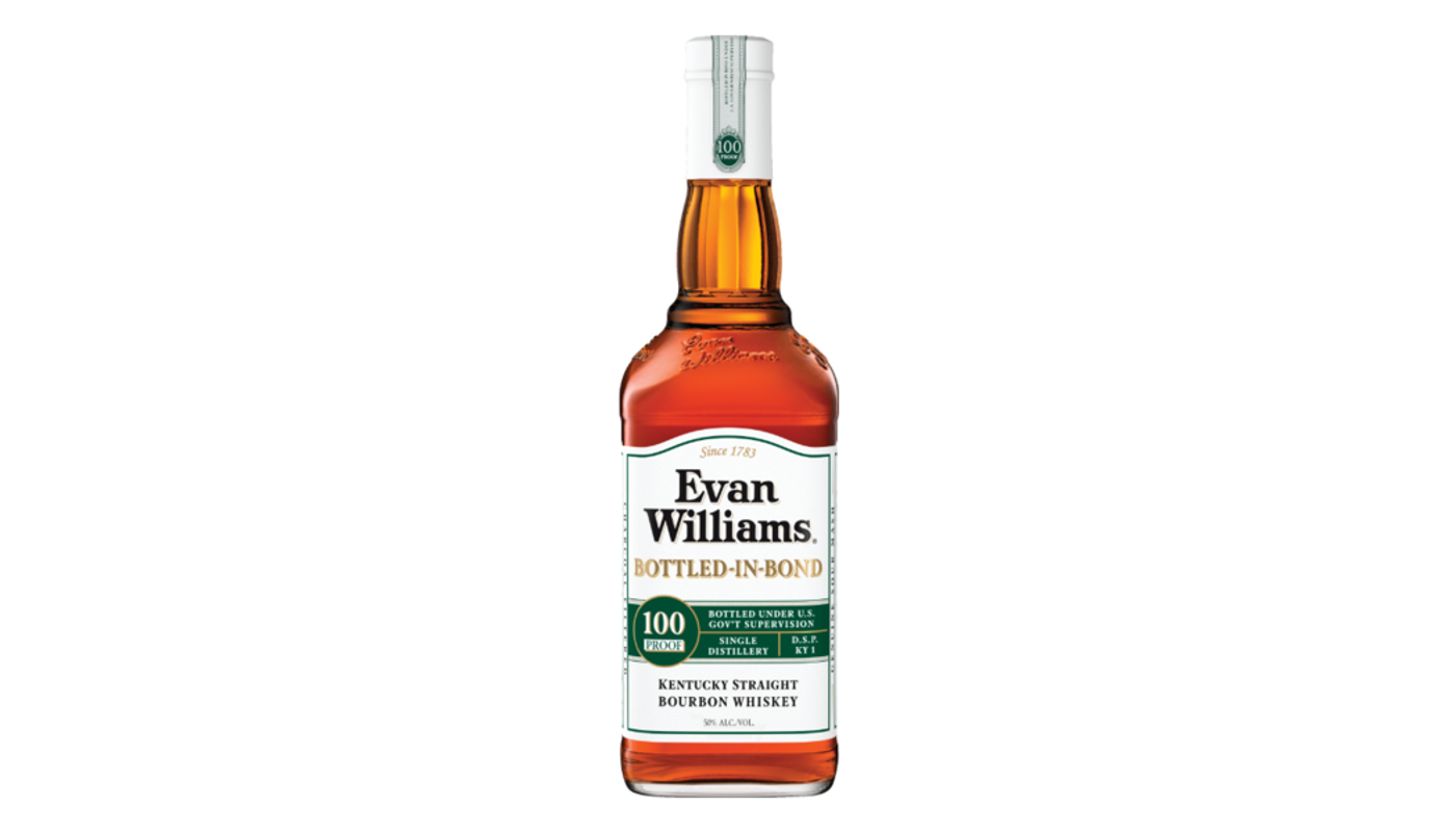 Order Evan Williams White Label Bottled-in-Bond Kentucky Straight Bourbon Whiskey 750mL food online from Dimension Liquor store, Lake Forest on bringmethat.com