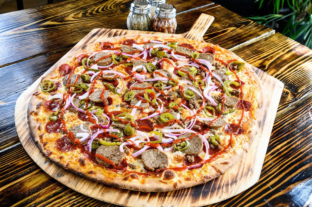 Order Angry Pizza - Small 12'' food online from Flamez wood fired pizza store, Blackwood on bringmethat.com