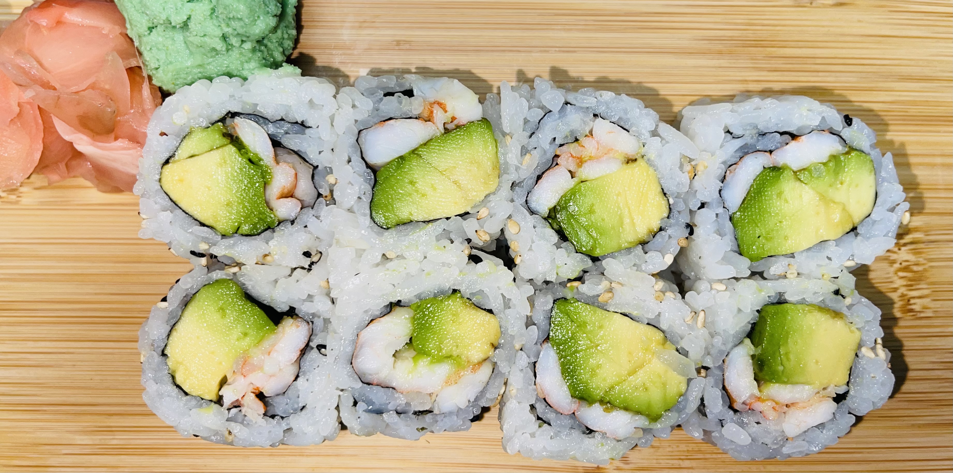 Order Shrimp Avocado Sushi Roll 8 Pieces food online from Sakura Express store, New Carrollton on bringmethat.com