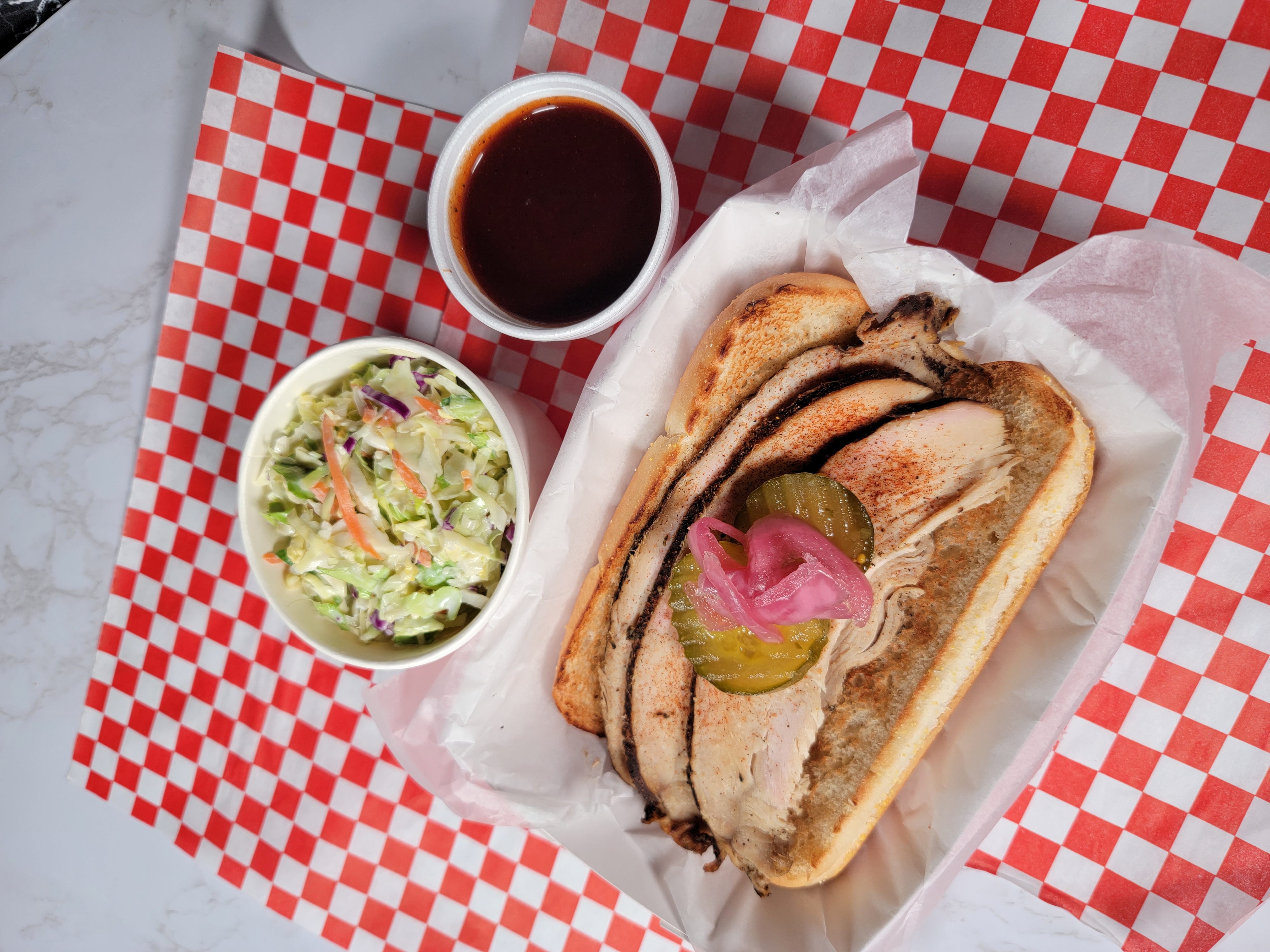 Order Smoked Turkey Sandwich Lunch food online from Cedar River Smokehouse Barbecue store, Renton on bringmethat.com