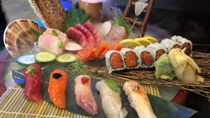 Order J107. Sushi and Sashimi Combo food online from Nagoya Sushi, Ramen, Chinese store, Medford on bringmethat.com