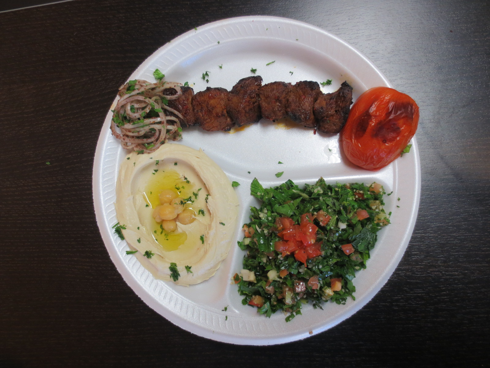 Order Beef Tenderloin Kabab Plate food online from Alcazar Fresh Mediterranean Food store, Sherman Oaks on bringmethat.com