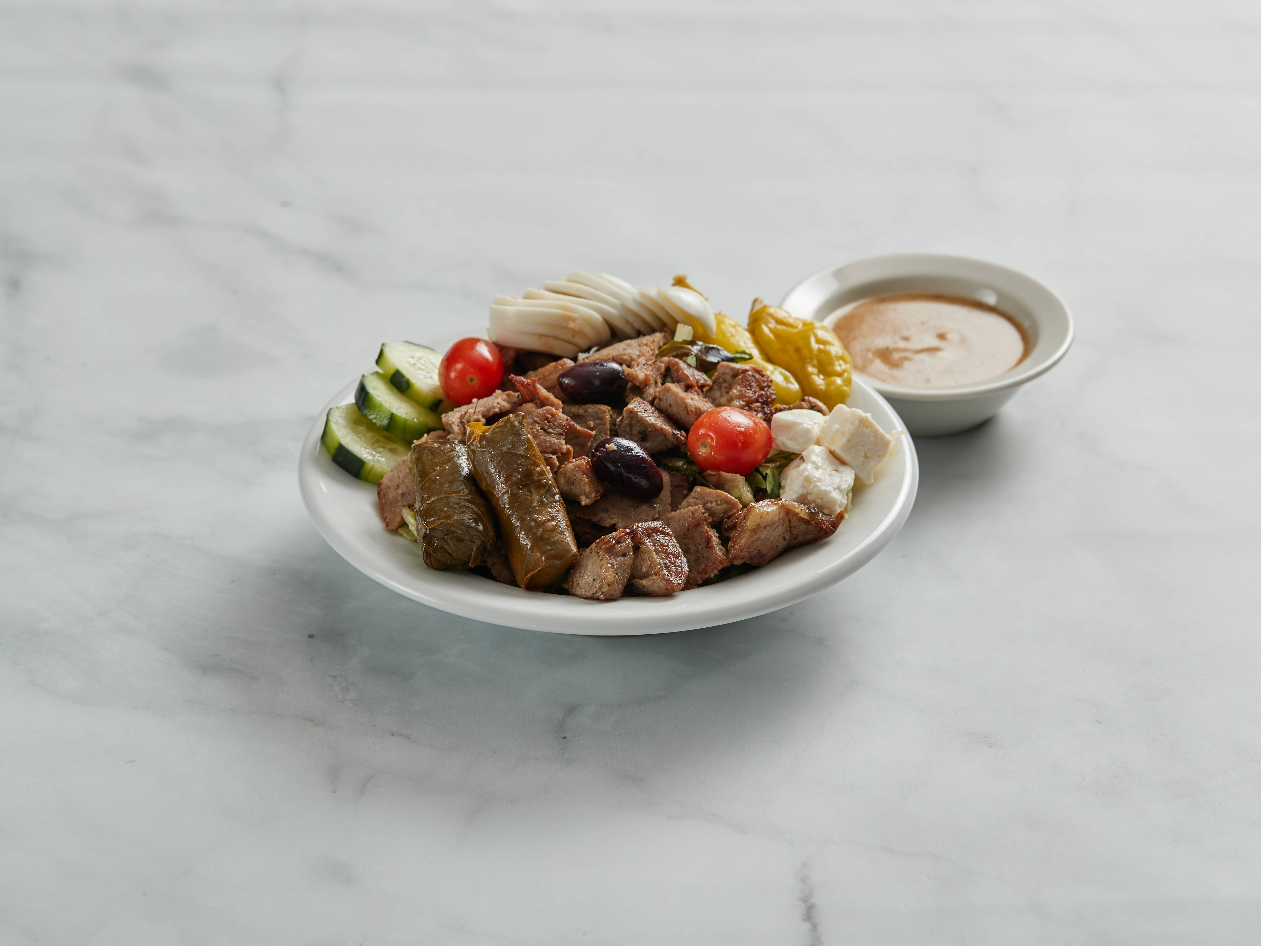 Order Greek Chef Salad food online from Charlie Browns Bar & Grill store, Denver on bringmethat.com