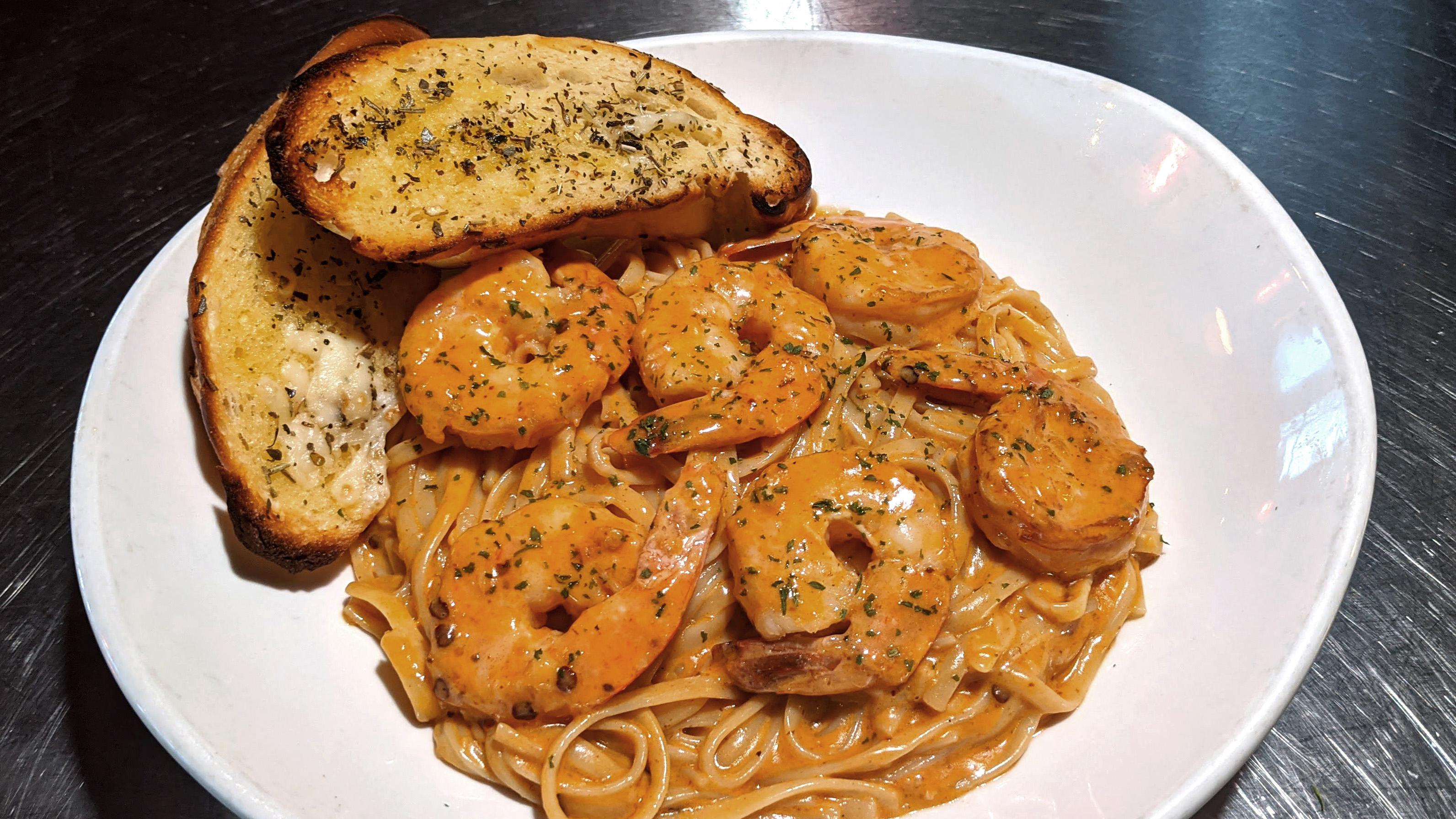 Order Spicy Shrimp Linguini food online from Hillcrest Restaurant And Taphouse store, Antioch on bringmethat.com
