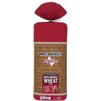 Order Mrs Baird's · 100% Whole Wheat Bread (20 oz) food online from United Supermarkets store, Plainview on bringmethat.com