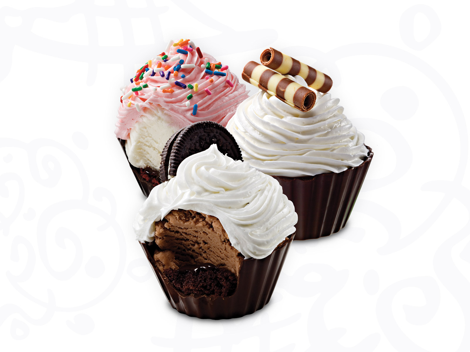 Order 6-Pack of Ice Cream Cupcake Variety food online from Cold Stone Creamery store, Albany on bringmethat.com