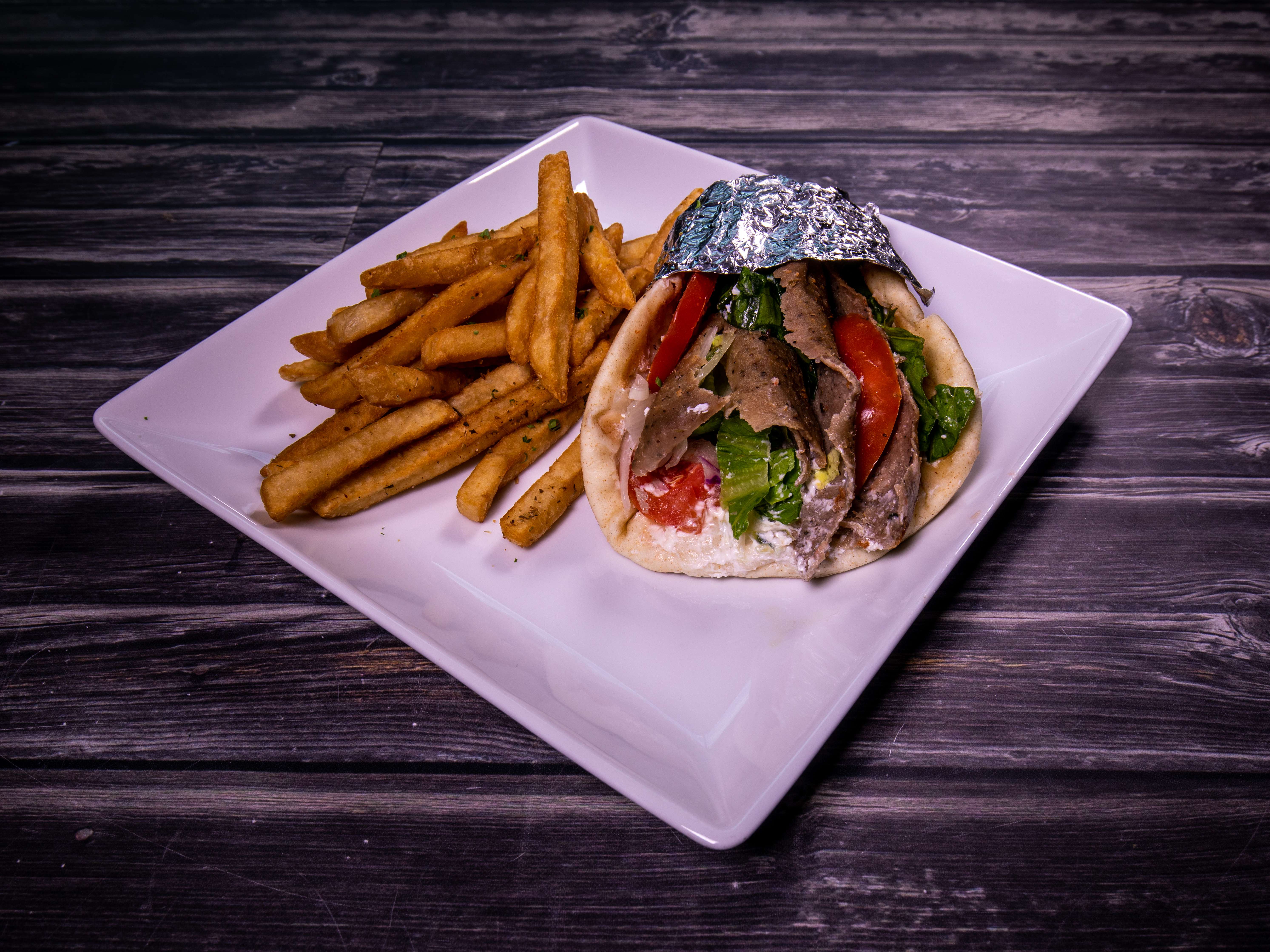 Order Gyros Sandwich food online from Sokols' Greek Deli Cafe store, Houston on bringmethat.com