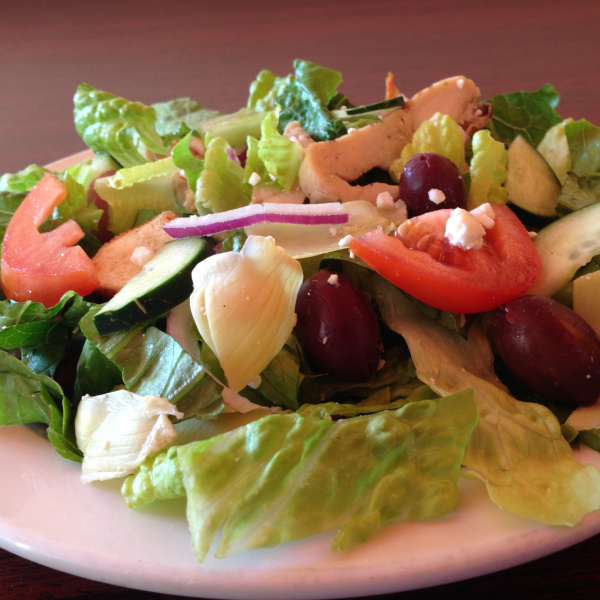 Order Greek Salad with Chicken food online from Ipizza store, Newark on bringmethat.com