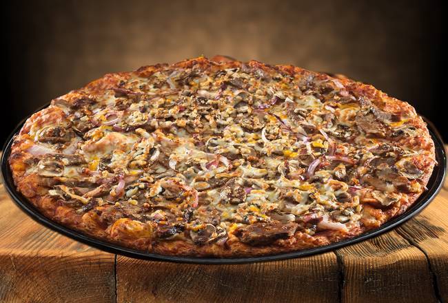 Order 16" Giant Steakhouse Pizza (16 Slices) food online from Abby Legendary Pizza- Keizer store, Keizer on bringmethat.com