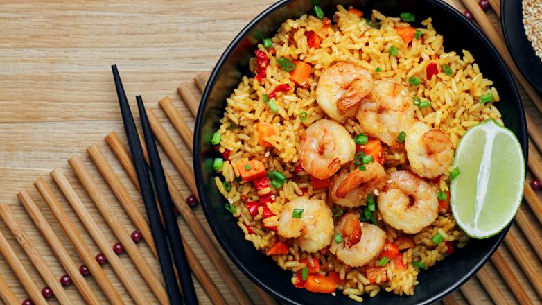 Order Chilli Shrimp Rice food online from The Burger Stack store, Chicago on bringmethat.com