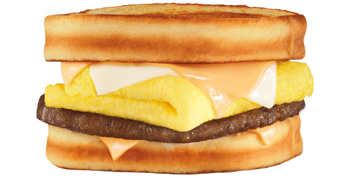 Order Sausage Grilled Cheese Breakfast Sandwich food online from Carl Jr store, Tracy on bringmethat.com
