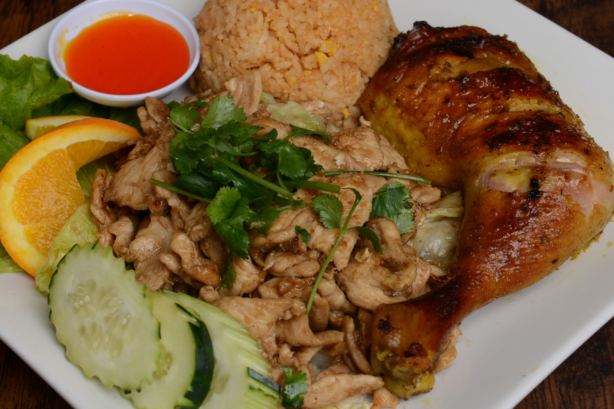 Order G. Garlic Chicken Combination Special food online from Rincome store, Northridge on bringmethat.com