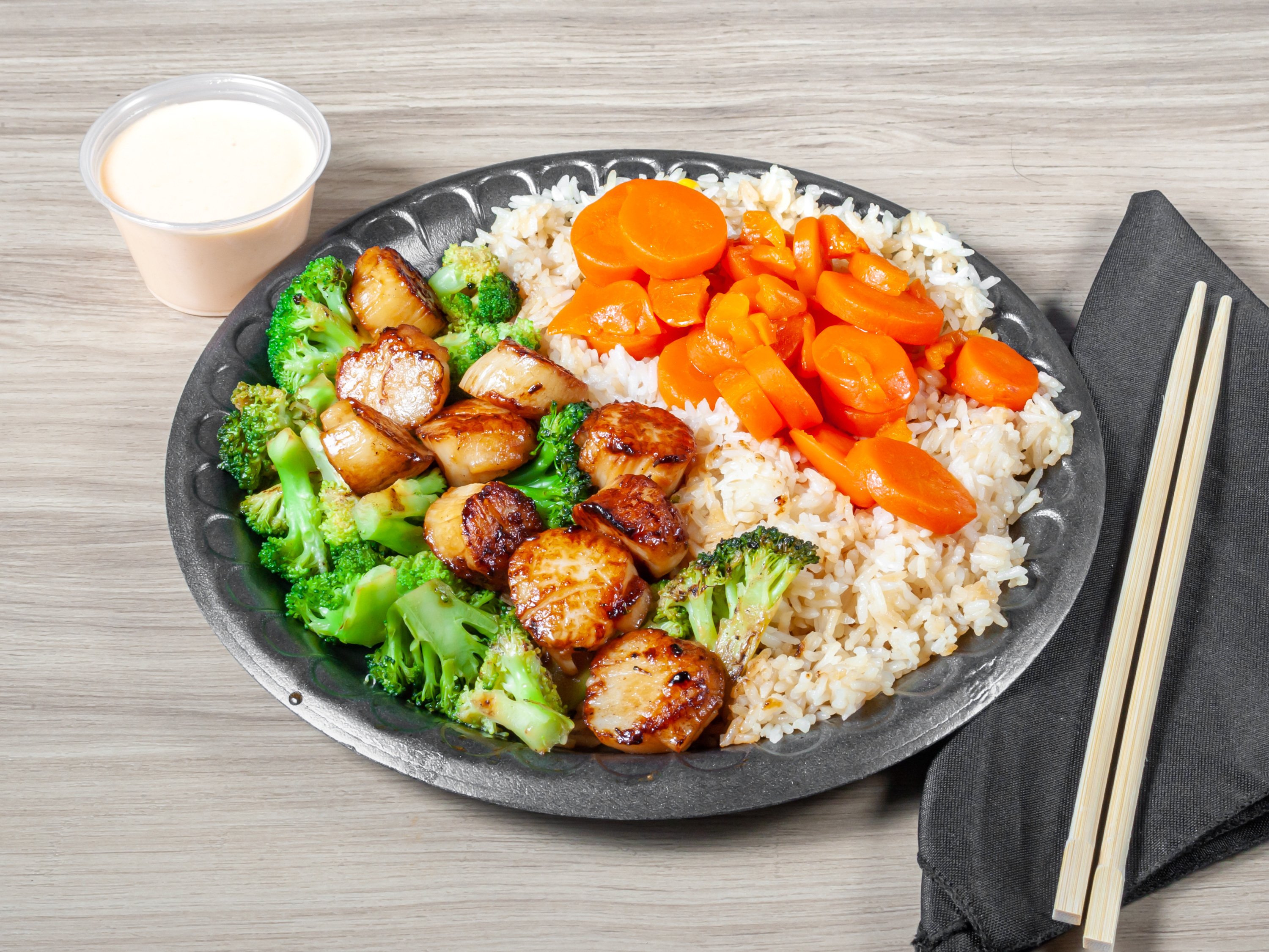 Order Hibachi Scallops with Broccoli food online from Sake Express store, Belmont on bringmethat.com