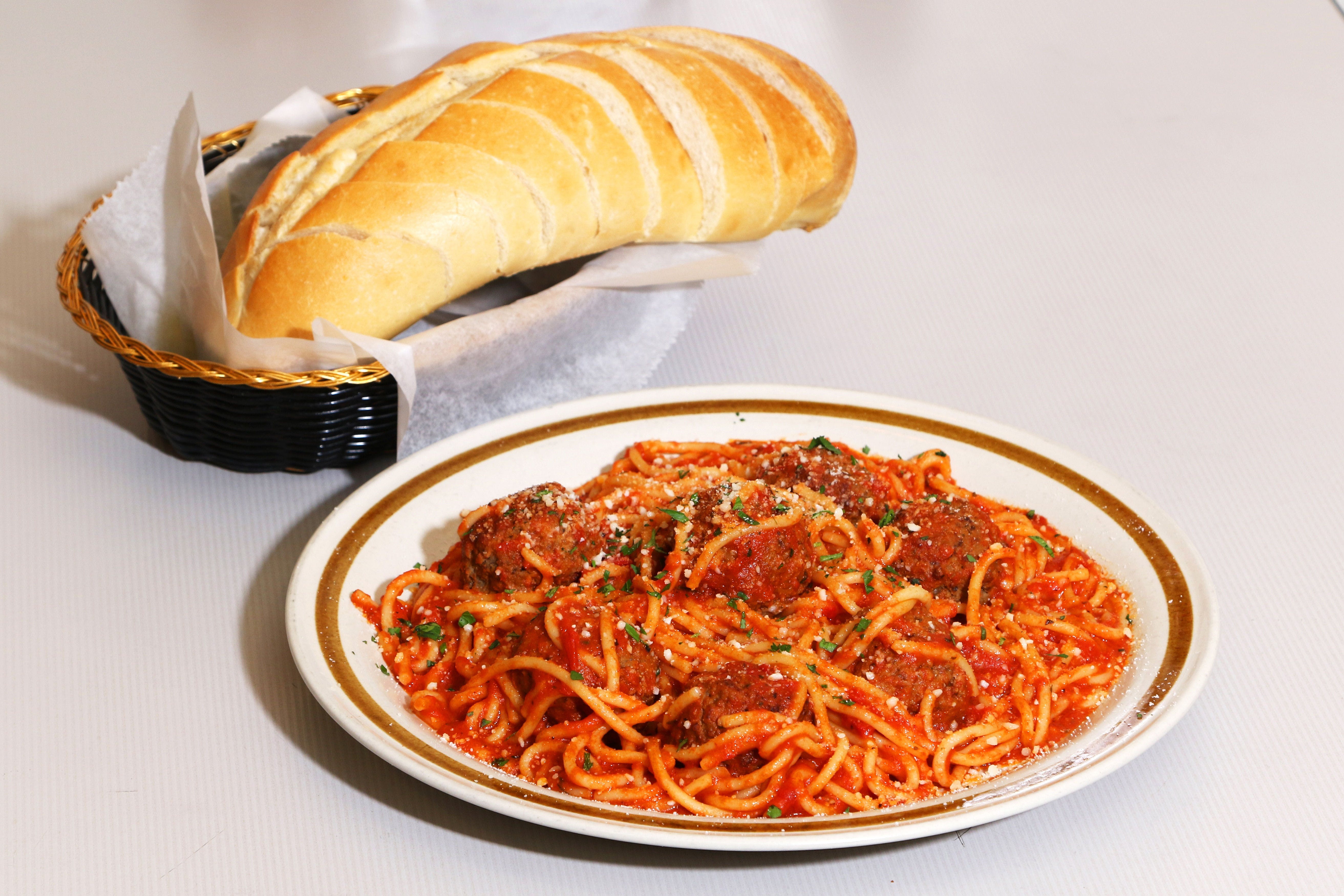 Order Pasta with Meatballs - Dinner food online from Filippos Famous Pizza store, New Brunswick on bringmethat.com